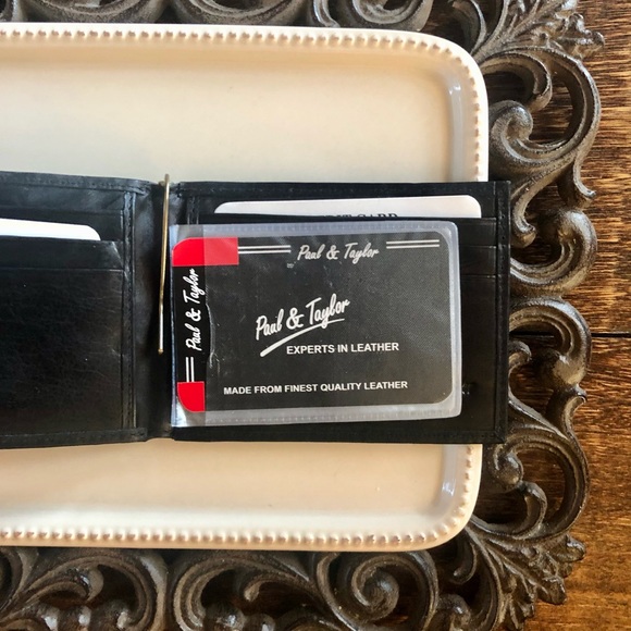 Paul&Taylor black Leather Credit Card Holder-NWOT - Picture 4 of 8